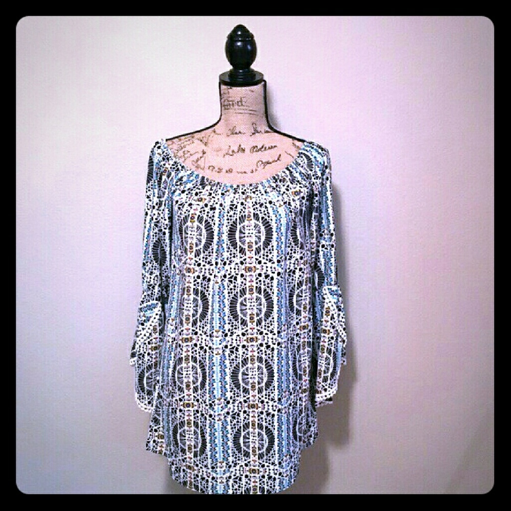 Mini dress with bell sleeves